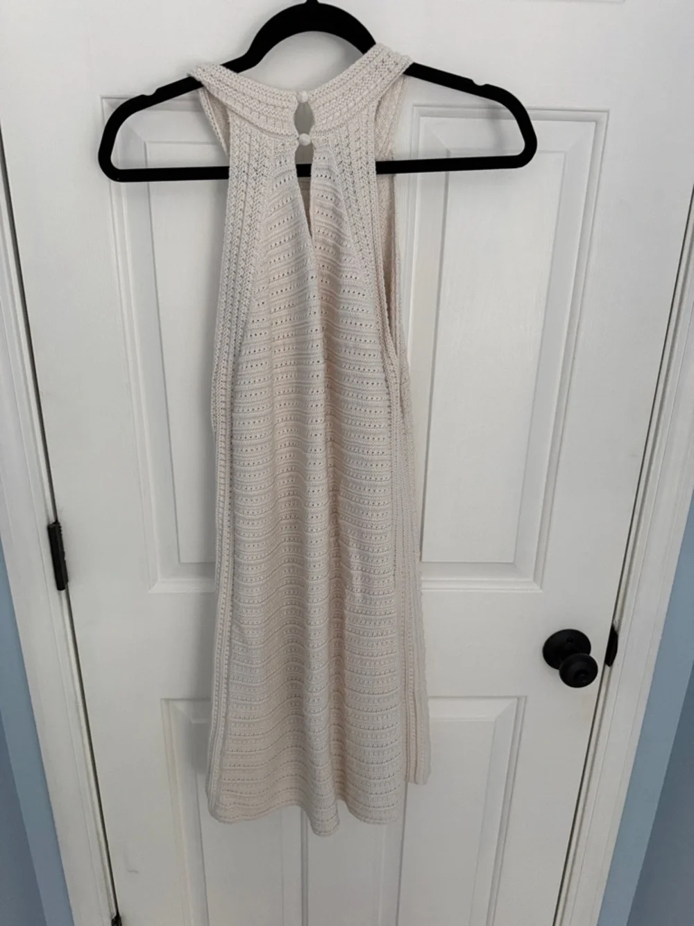 GAP Cream Crochet Halter A-Line Mini Dress - Picture 3 of 4